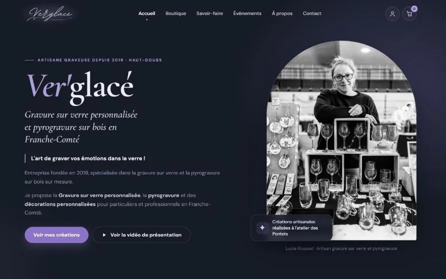 Site internet de Ver’glacé, Haut-Doubs
